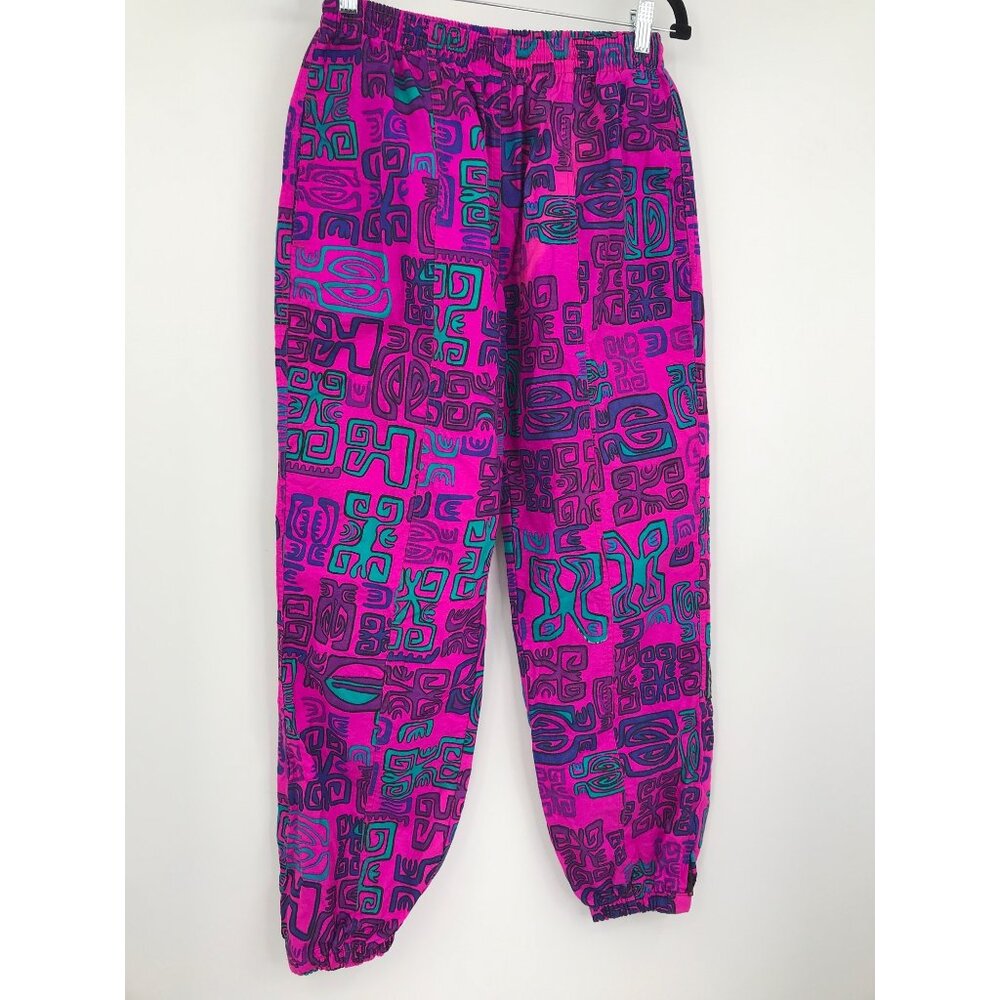 White Sierra Vintage 90's Y2K Tribal Windbreaker Jogger Pant Pink Purple Small - Picture 2 of 10